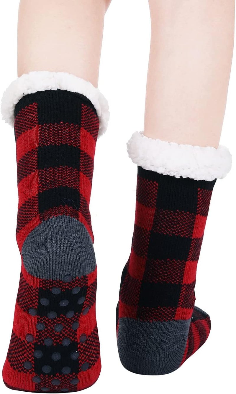 Chassic Sherpa Lined Slipper Socks for Women, Non-Slip Cozy Winter House Socks, Soft Fuzzy Socks, Christmas Gifts for Women & Ladies Stocking Stuffers - Image 5